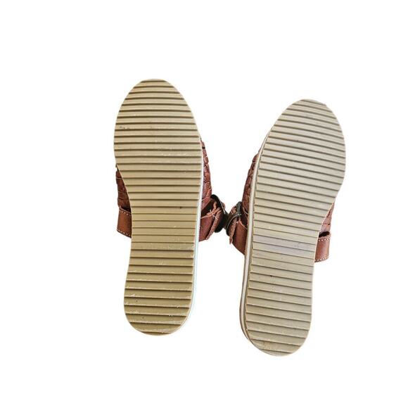 Sols Leather Huarache Mules Brown Size 8 - Picture 5 of 7